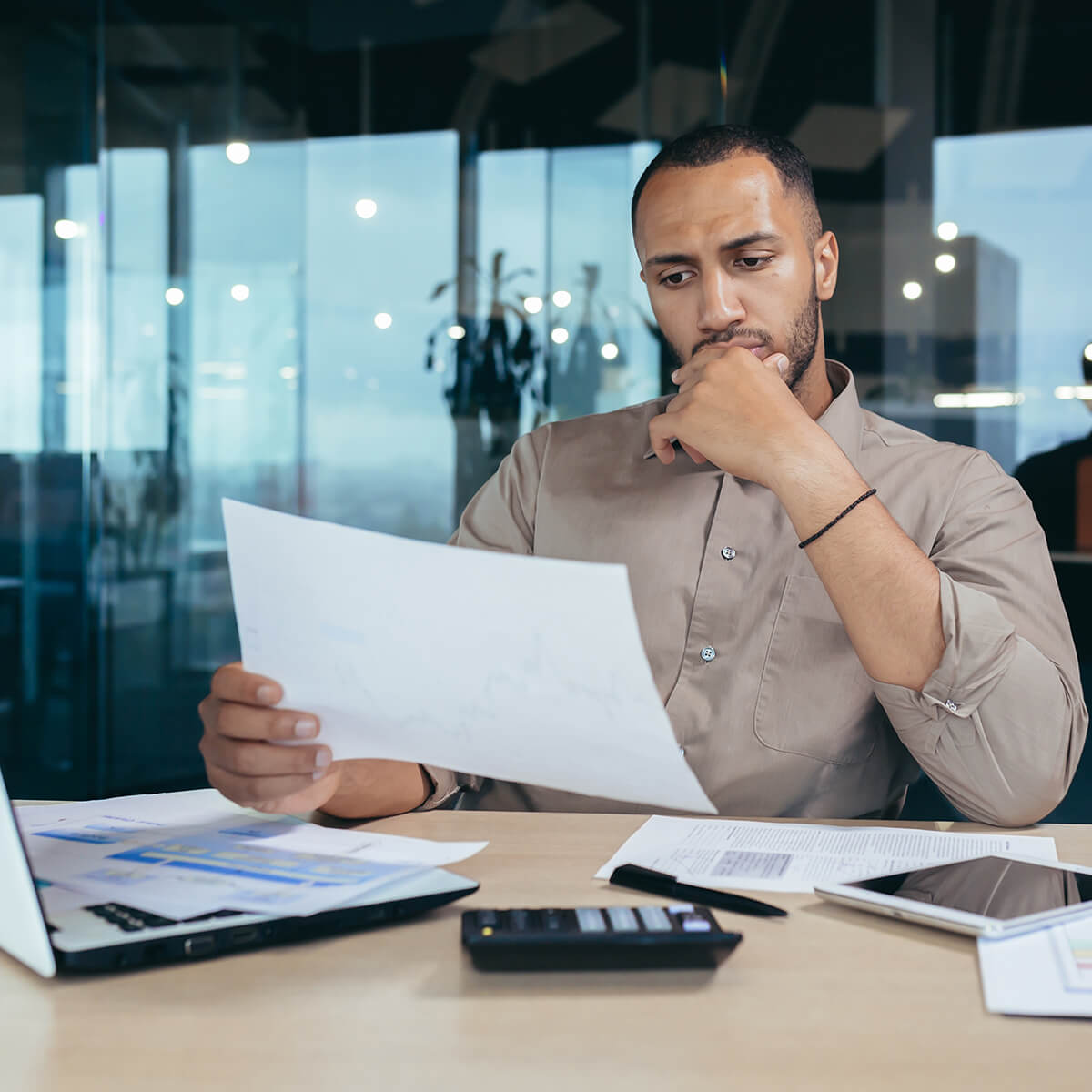 Man checking a criminal record
